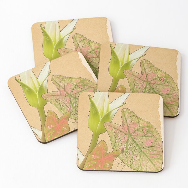 Item preview, "Modern Botanical Collage – Caladium and Minimal Bloom designed and sold by PorRayong.