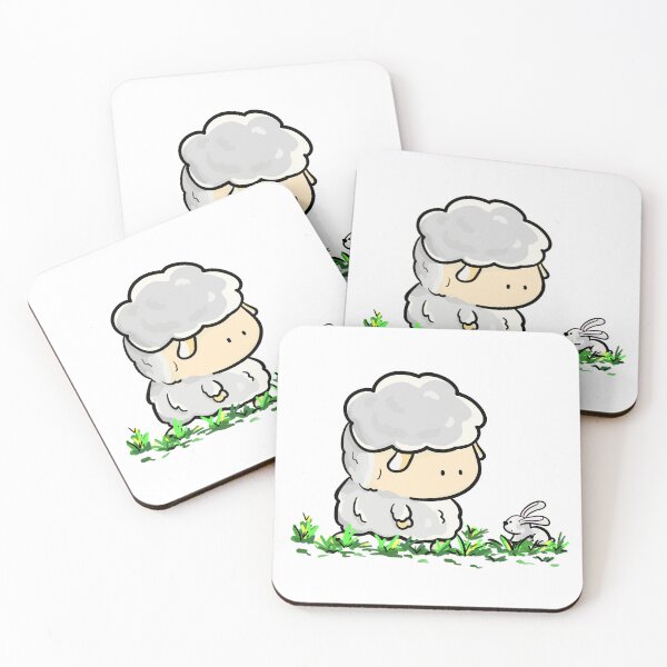 Item preview, Cute sheep and rabbit cartoon illustration designed and sold by CuteLemon00.