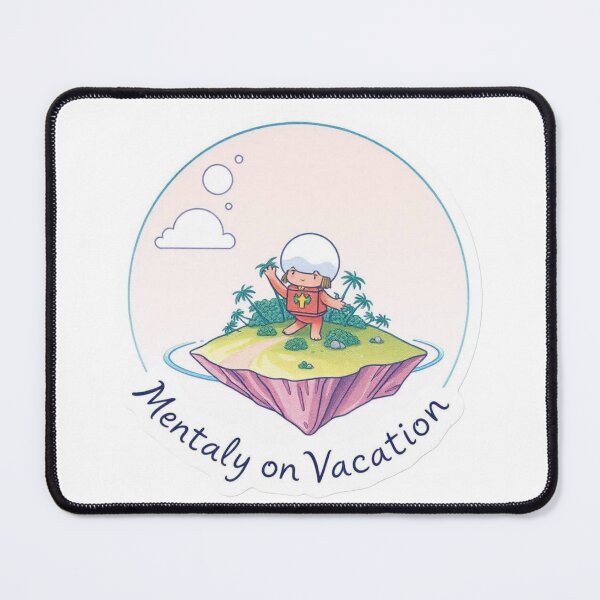 Item preview, Mentally on Vacation – Cute Floating Island Astronaut Sticker Design designed and sold by Sunny Rathor.