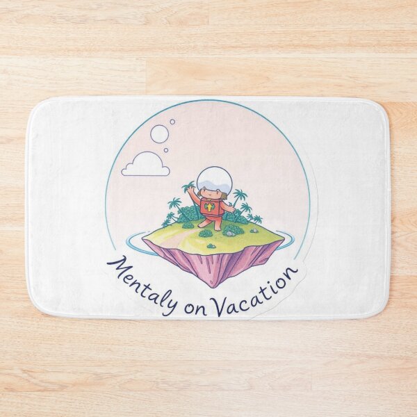 Item preview, Mentally on Vacation – Cute Floating Island Astronaut Sticker Design designed and sold by Sunny Rathor.
