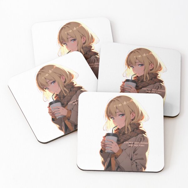 Item preview, Coffee and Anime Are my Fuel – Aesthetic Anime Girl Art designed and sold by Born to Isekai.