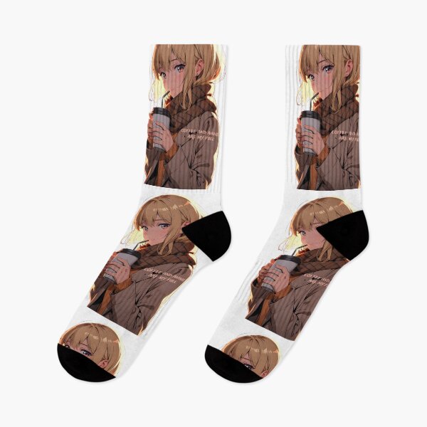 Item preview, Coffee and Anime Are my Fuel – Aesthetic Anime Girl Art designed and sold by Born to Isekai.