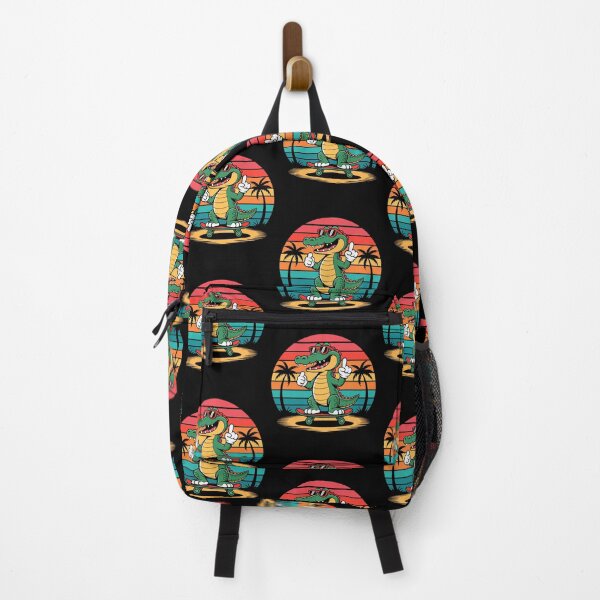 Item preview, Cool Skater Crocodile Croc Alligator Sunset Design with Retro 80s Vibes designed and sold by w1ckerman.