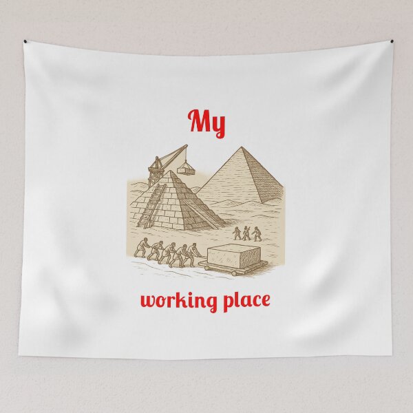 Item preview, My Working Place – Pyramid Builder Tee designed and sold by Fleetwood1994.