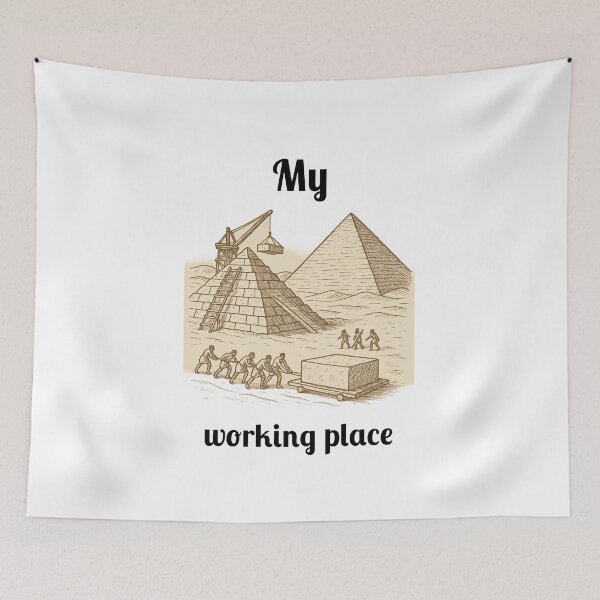 Item preview, My Working Place – Pyramid Builder Tee designed and sold by Fleetwood1994.