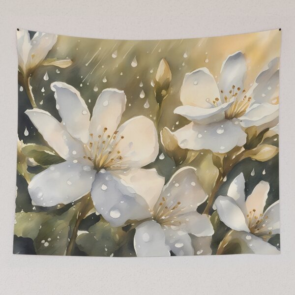 Item preview, White Flowers in Rain designed and sold by CalmnessbyChoice.