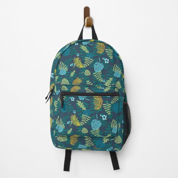 Item preview, Moody jungle plants on dark background pattern.  Palm leaves, ferns, monstera. designed and sold by thatsgraphic.
