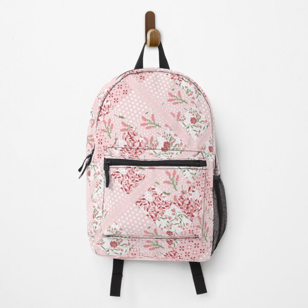 Item preview, Soft and pretty pink floral patchwork squares pattern designed and sold by thatsgraphic.