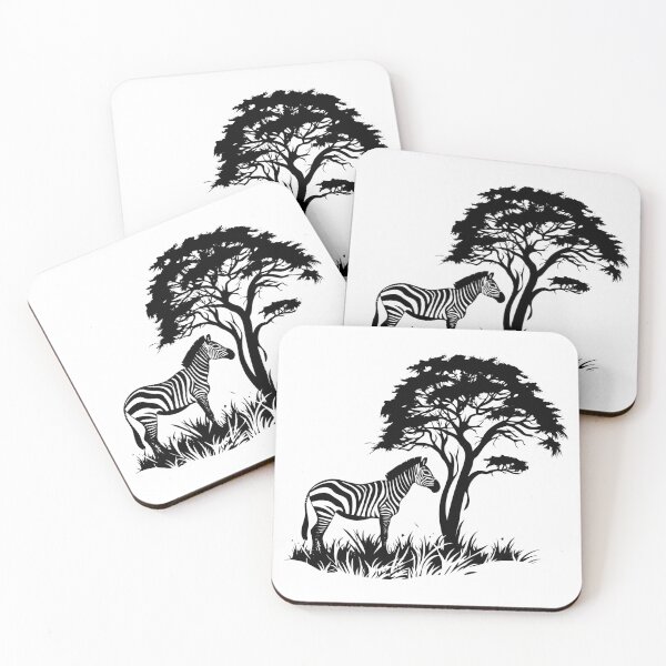 Item preview, Zebra Equine Wildlife African Savanna Safari Landscape  designed and sold by inkoutninja.