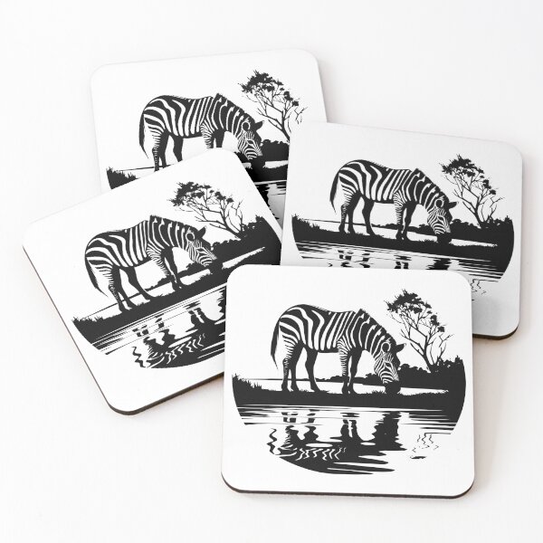 Item preview, Zebra Africa Striped Horse Wild Safari Lake Water Graze  designed and sold by inkoutninja.