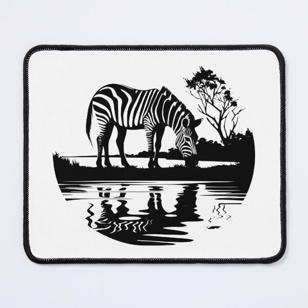 Item preview, Zebra Africa Striped Horse Wild Safari Lake Water Graze designed and sold by inkoutninja.