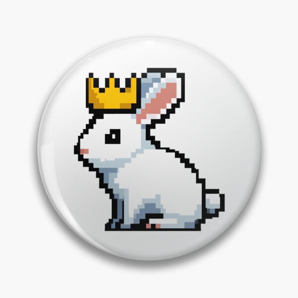 Item preview, Pixel Art White Bunny with Crown designed and sold by pastel.moonwave.