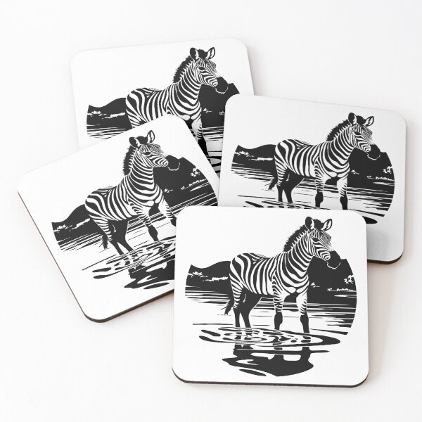 Item preview, Zebra Africa Striped Horse Wild Safari Lake Water Graze  designed and sold by inkoutninja.