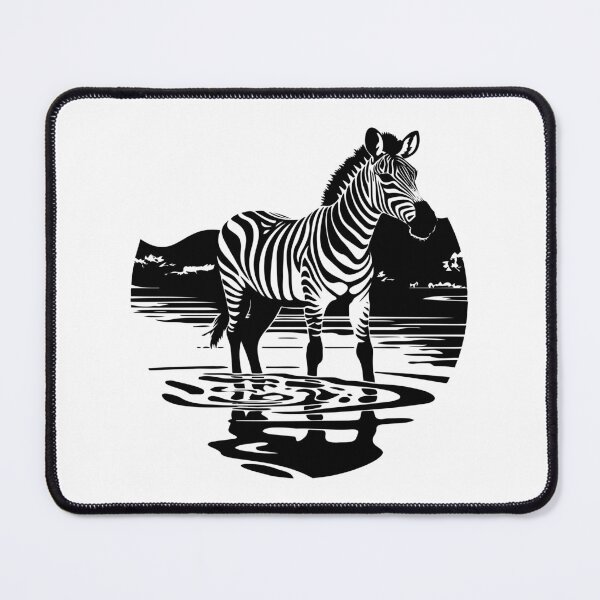 Item preview, Zebra Africa Striped Horse Wild Safari Lake Water Graze designed and sold by inkoutninja.