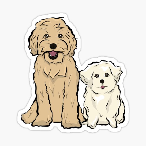 Item preview, Two Doodle Dogs Sticker designed and sold by Remi's Stickers.