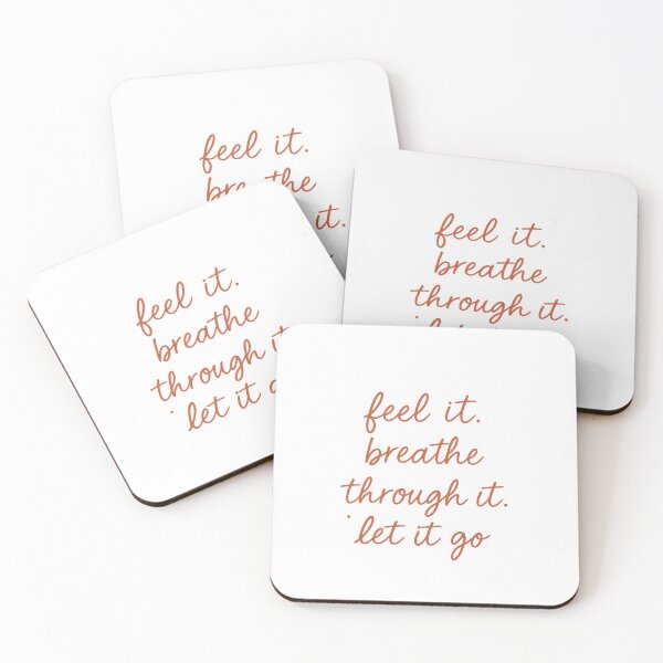 Item preview, Feel It. Breathe Through It. Let It Go – Minimalist Quote Sticker designed and sold by Natthiya Minimal.