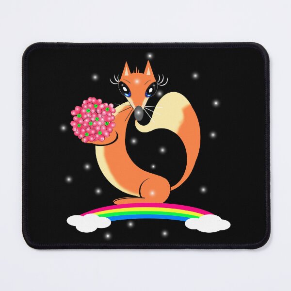 Item preview, The charming fox holds a bouquet of beautiful flowers  designed and sold by Shirley cute art .