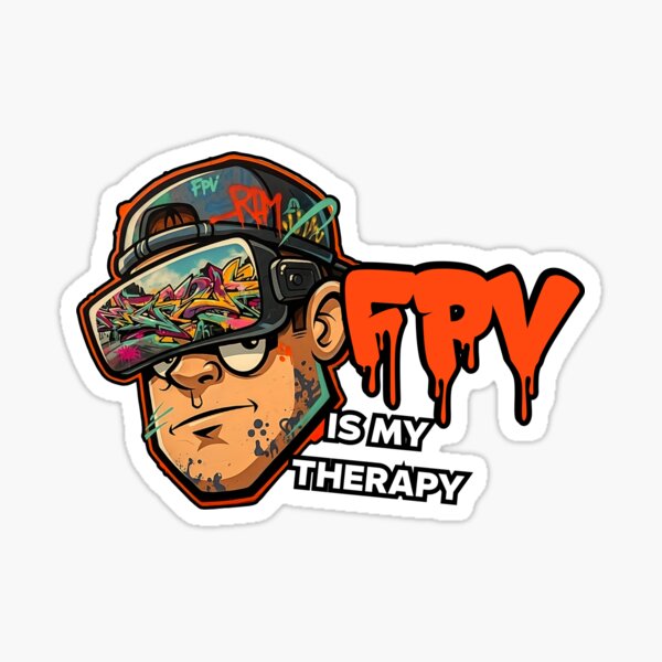 Item preview, FPV Drone Pilot Graffiti Goggles Art – FPV Is My Therapy  designed and sold by Emivare.