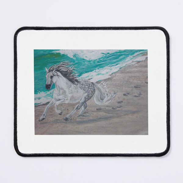 Item preview, Gallop by the Sea horse on sandy beach acrylic painting designed and sold by ArtByAMReisig.