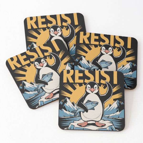 Item preview, Funny Graphic Penguins Resist Penguin Against Tariffs designed and sold by rbc-wrights.
