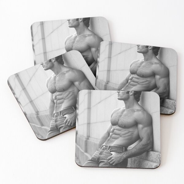 Item preview, Muscular male posing against wall ver. 2 designed and sold by gayishdesign.