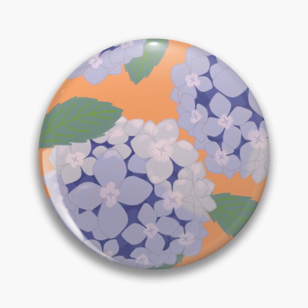 Item preview, Purple Hydrangea Floral Pattern on Orange, Soft Garden Aesthetic designed and sold by noinudee.