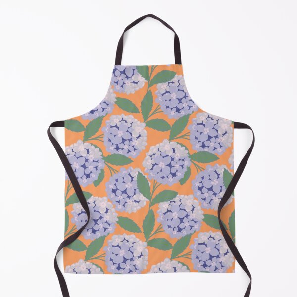 Item preview, Purple Hydrangea Floral Pattern on Orange, Soft Garden Aesthetic designed and sold by noinudee.