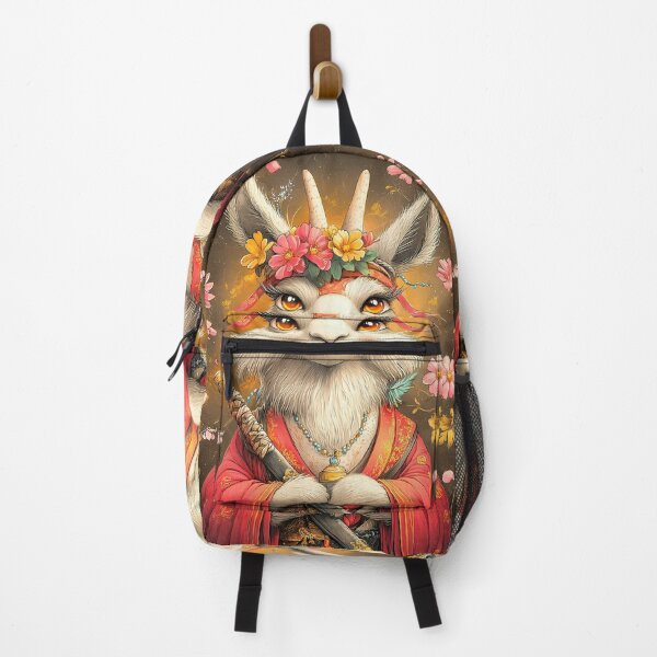 Item preview, Animal Samurai Smiling Llama Guardian In Blossom Robe With Hidden Power designed and sold by earlobejerk.