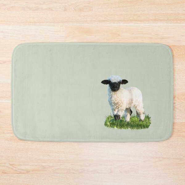 Item preview, Valais Blacknose Lamb in a Meadow Placement Print designed and sold by Jane Stanley Photography.
