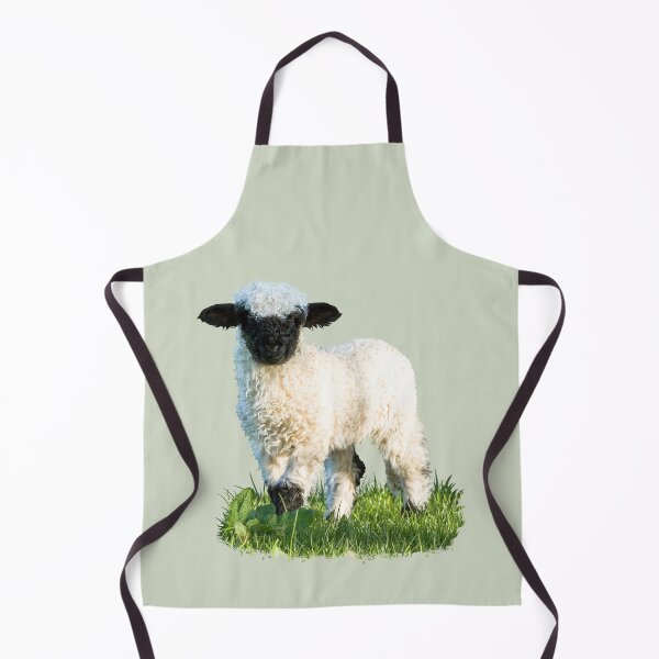 Item preview, Valais Blacknose Lamb in a Meadow Placement Print designed and sold by Jane Stanley Photography.