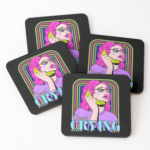 Item preview, "Crying But Cool" – Pop Art Tears & Pixel Vibes designed and sold by Tookiester.