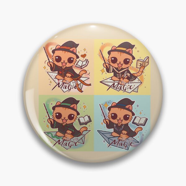 Item preview, Fly With Magic – Cute Fantasy Cats of All Magic Houses designed and sold by BGMeYou.