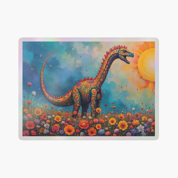 Aperçu de l'œuvre Brachiosaure floral coloré créée et vendue par M-Y-A-R-T-.