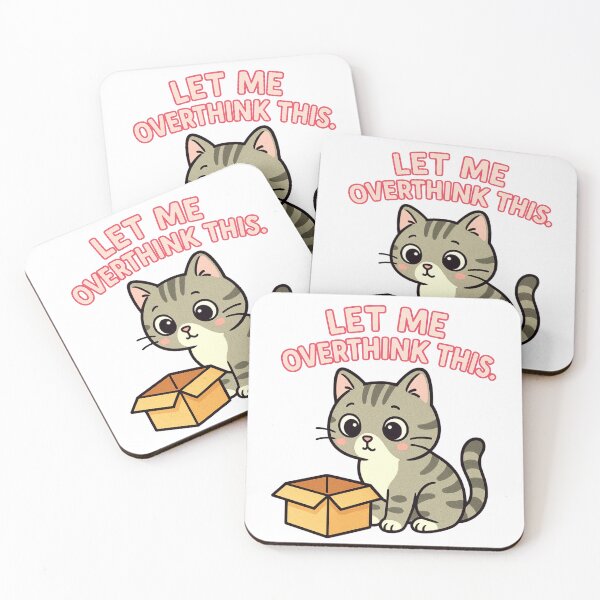 Item preview, Let Me Overthink This – Cute Cat & Box Meme T-Shirt designed and sold by Rothnaric.
