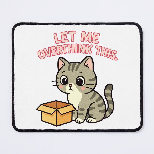 Item preview, Let Me Overthink This – Cute Cat & Box Meme T-Shirt designed and sold by Rothnaric.