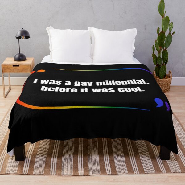 Item preview, Hacks TV Show, I was a gay millennial before it was cool!, slogan, Classic pride flag graphic, speech bubble graphic, Hacks tv, funny quote, LGBTQ+, pride, designed and sold by PrideBeProud.