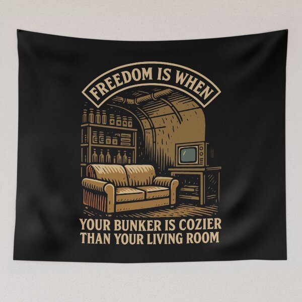 Item preview, Freedom Is When Your Bunker Is Cozier funny designed and sold by LuminOrb.