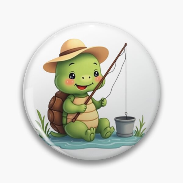 Item preview, Fishing Turtle – Peaceful Turtle by the Lake designed and sold by MzulhilmiZam.