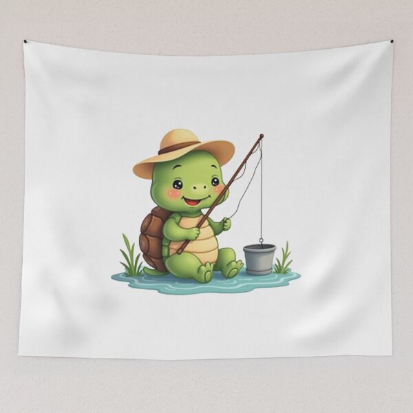 Item preview, Fishing Turtle – Peaceful Turtle by the Lake designed and sold by MzulhilmiZam.