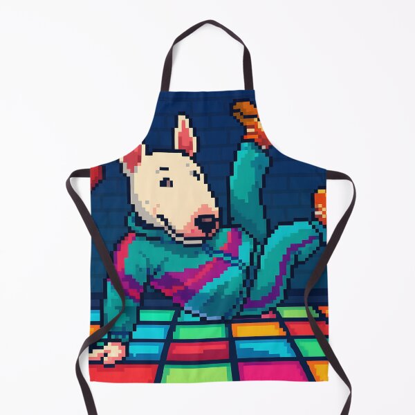 Item preview, Pixel Bull Terrier Breakdancing on Dance Floor designed and sold by SassyArtistry.
