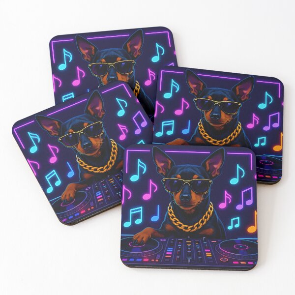 Item preview,  Cool DJ Dog with Neon Music Notes designed and sold by SassyArtistry.