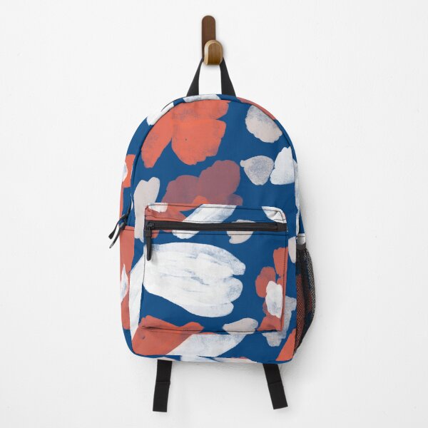 Item preview, Orange Blue Abstract Florals designed and sold by jyotikadesigns.