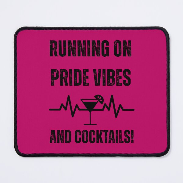 Item preview, LGBTQ+ Running on Pride Vibes and Cocktails slogan, Classic pride, LGBTQ+, Gay Festival, Pride Festival, Funny LGBTQ+, Party, Fun, Cool, Cocktails , designed and sold by PrideBeProud.