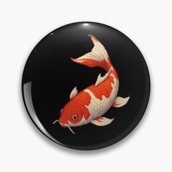 Item preview, Koi Fish - Pixel Art - 8bit graphics 16bit graphics - Retro Fish Art - White Orange KoiFish designed and sold by Kabuji Store.