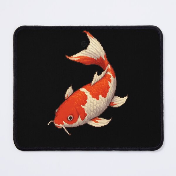 Item preview, Koi Fish - Pixel Art - 8bit graphics 16bit graphics - Retro Fish Art - White Orange KoiFish designed and sold by Kabuji Store.