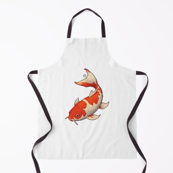 Item preview, Koi Fish - Pixel Art - 8bit graphics 16bit graphics - Retro Fish Art - White Orange KoiFish designed and sold by Kabuji Store.