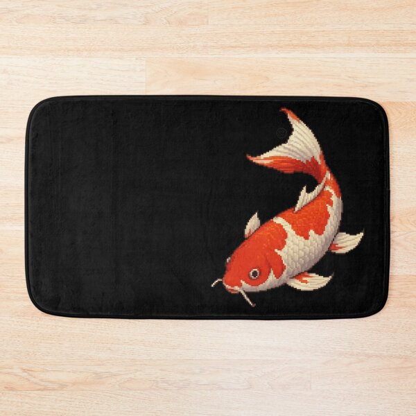 Item preview, Koi Fish - Pixel Art - 8bit graphics 16bit graphics - Retro Fish Art - White Orange KoiFish designed and sold by Kabuji Store.