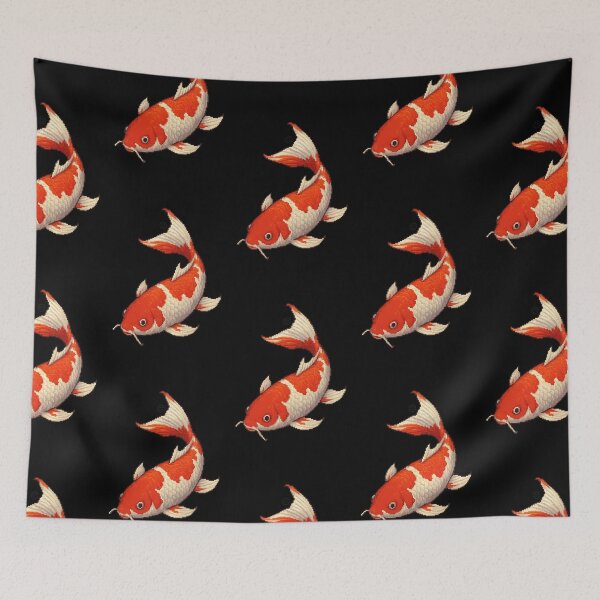 Item preview, Koi Fish - Pixel Art - 8bit graphics 16bit graphics - Retro Fish Art - White Orange KoiFish designed and sold by Kabuji Store.