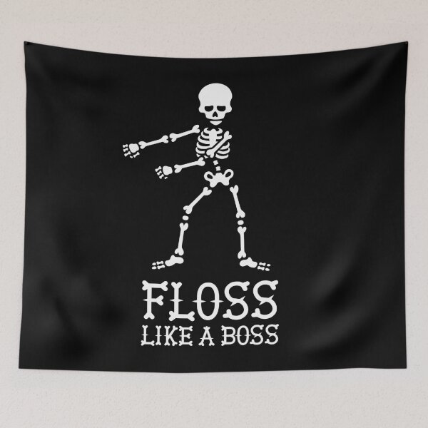 Item preview, Floss like a Boss dance flossing dance skeleton designed and sold by LaundryFactory.