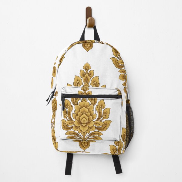 Item preview, Seamless Thai Floral Pattern, Gold Traditional Flower Fabric, Elegant Thai Blossom Wallpaper designed and sold by Dailyprintstyle.